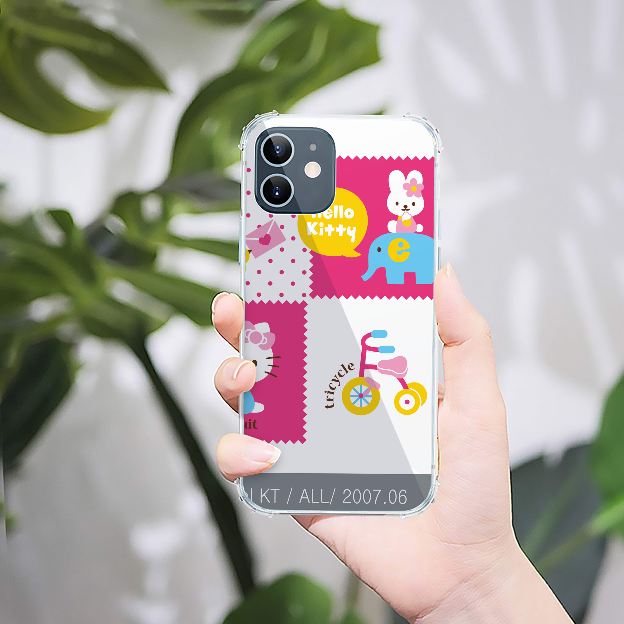 （画像用） Hello Kitty ハローキティ 【iPhone 12シリーズ対応】透明スマホケース（クリアソフトケース）